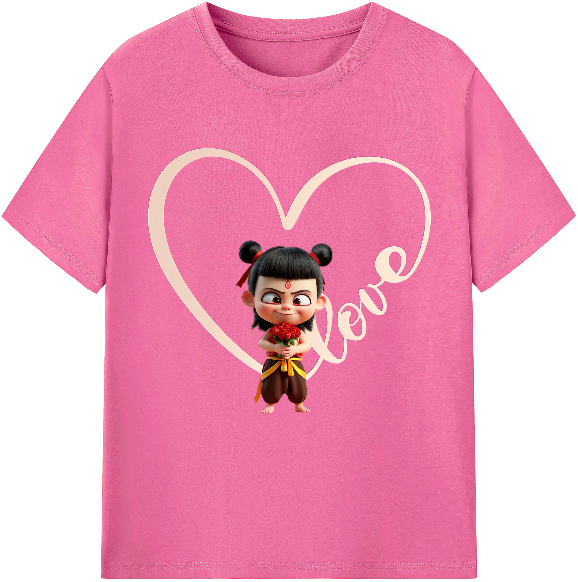 （画像用） Ne Zha 2 ナタ 魔童の大暴れ レディースカジュアルプリントTシャツ（綿100％）